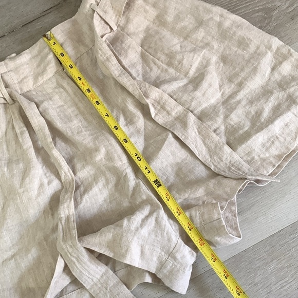 Scarlett poppies The Linen High-Waisted shorts natural beige paper-bag size L - Picture 8 of 11